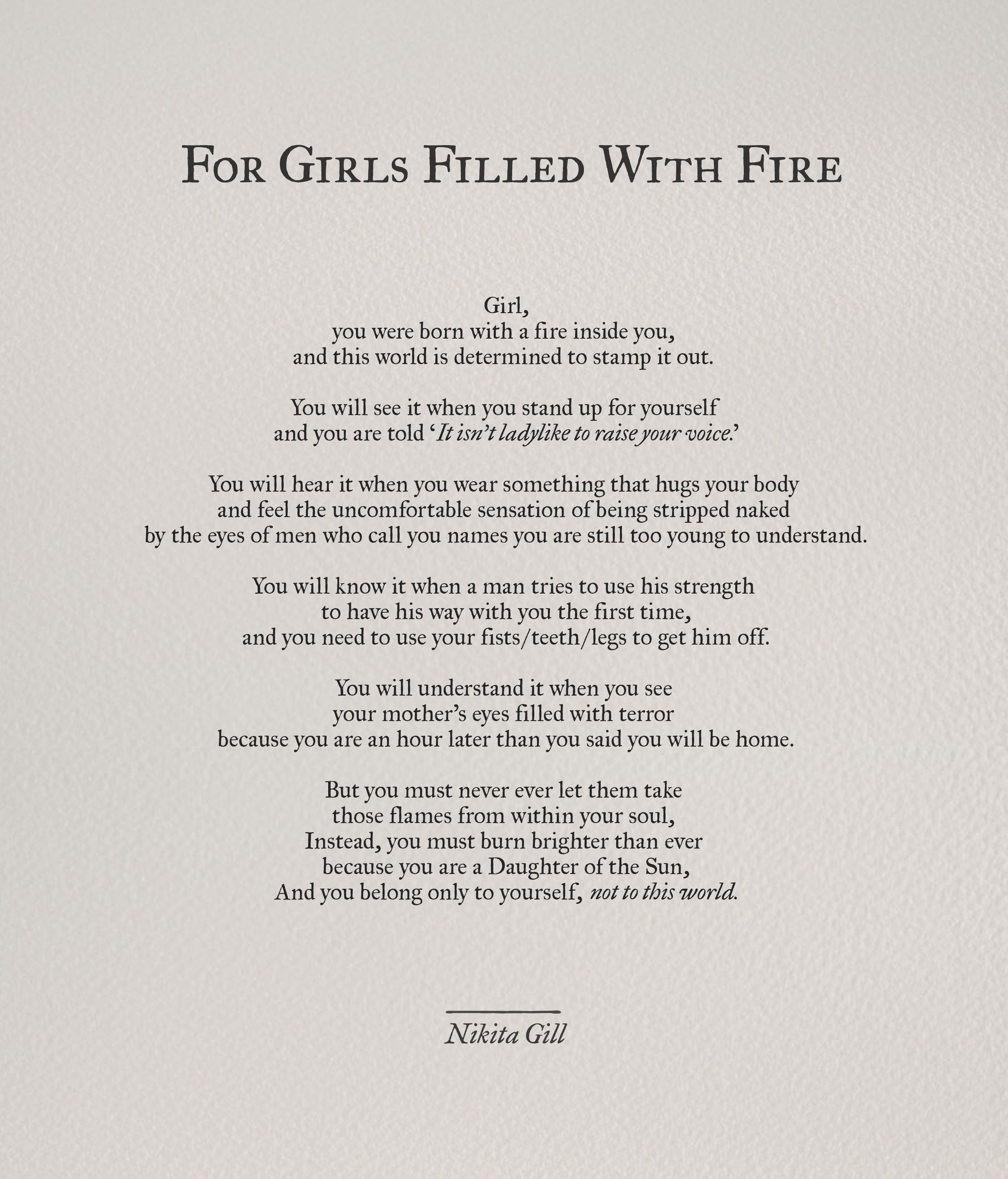girls with fire poem