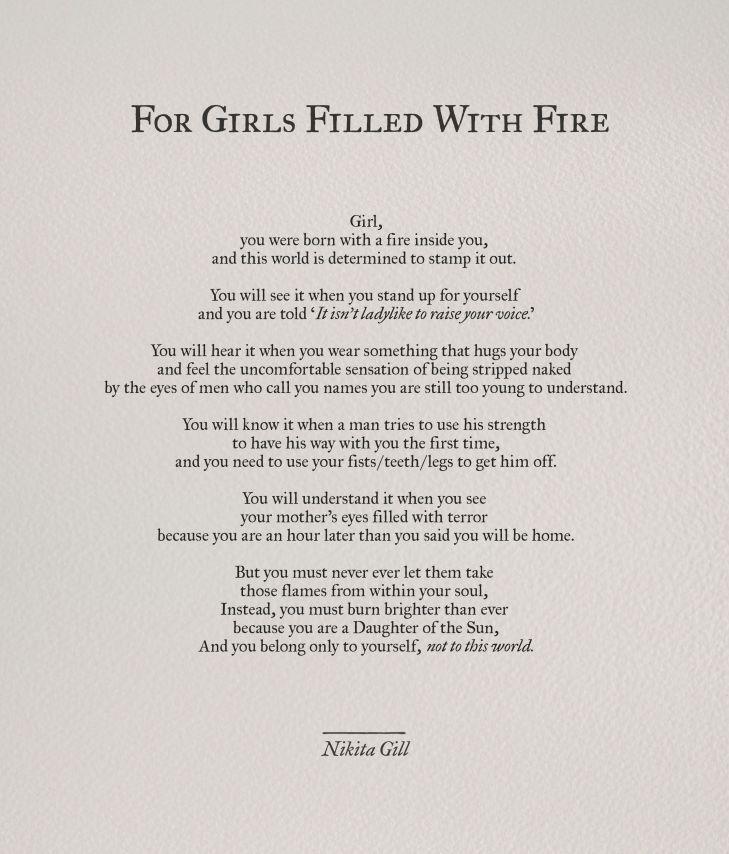 girls with fire poem