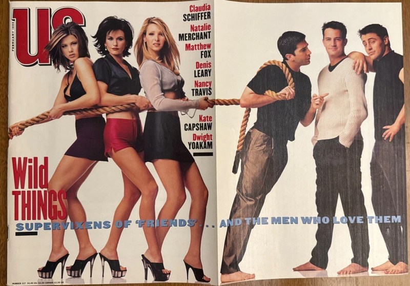 The cast of "Friends" on the January 1996 cover of US Magazine