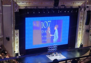 Balcony view of the stage at the venue